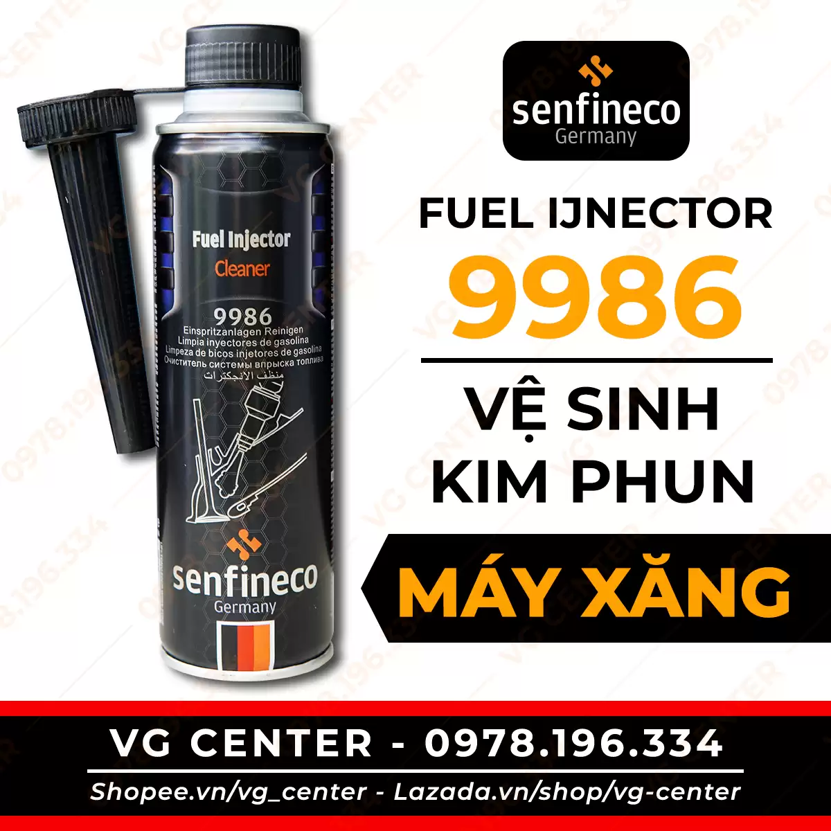 Senfineco 9986 - Vệ Sinh Kim Phun, Buồng Đốt máy Xăng