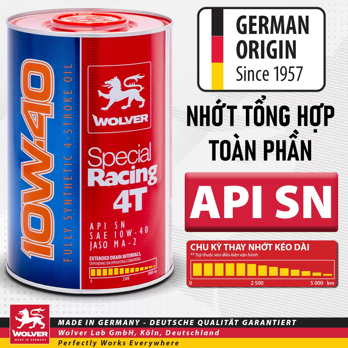 Wolver 4T Special Racing 10W-40 SN 1L - Dành cho Xe máy, Mô tô - Ảnh minh họa 2