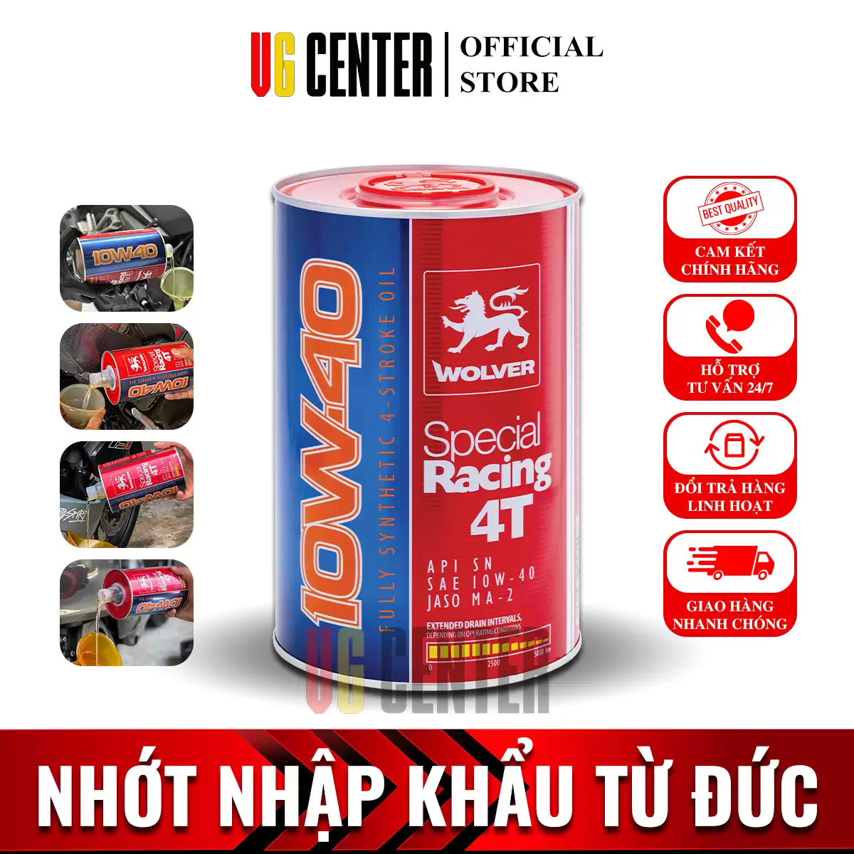 Wolver 4T Special Racing 10W-40 SN 1L - Dành cho Xe máy, Mô tô